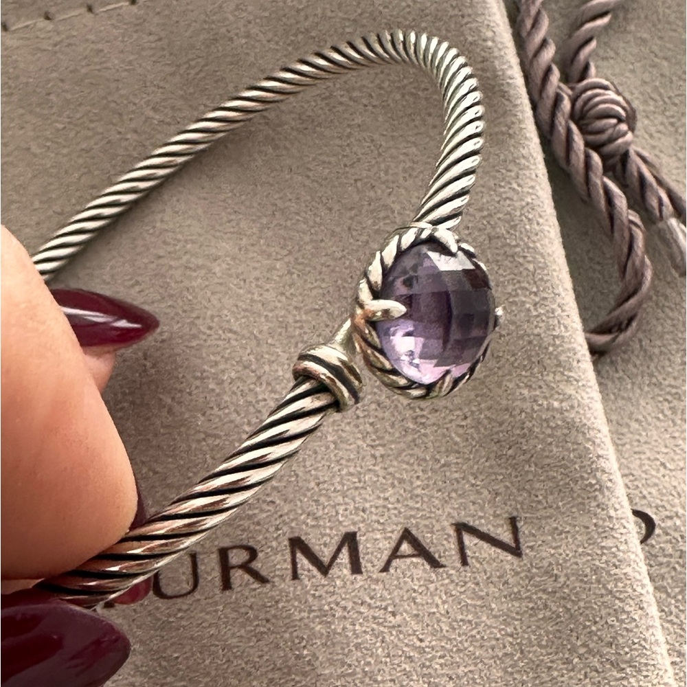 🩷David Yurman Silver Bracelet with amethyst Châtelaine Bracelet silver 925 - Picture 3 of 11